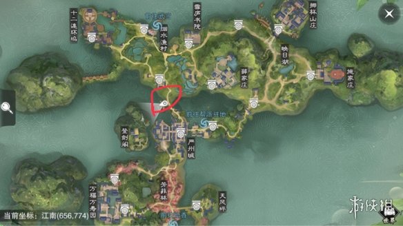 《楚留香手游》12月19日坐观万象打坐修炼地点坐标 云梦杏林居 4