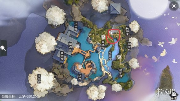 《楚留香手游》12月19日坐观万象打坐修炼地点坐标 云梦杏林居 1